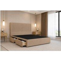 Nexus Mattresses Ltd Amalfi Plush Divan Bed Base 2 Drawers Foot-End - 54 Headboard in Stone | Size: King