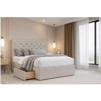 Nexus Mattresses Ltd Tuscany Plush Divan Bed Base 2 Drawers Foot-End - 26 Headboard in Cream | Size: Super King