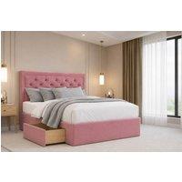 Nexus Mattresses Ltd Tuscany Plush Divan Bed Base 2 Drawers Foot-End - 26 Headboard in Pink | Size: Super King