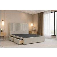 Nexus Mattresses Ltd Amalfi Plush Divan Bed Base 4 Drawers - 54 Headboard in Cream | Size: Super King