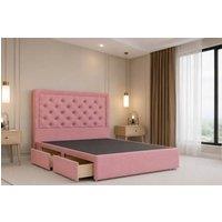 Nexus Mattresses Ltd Tuscany Plush Divan Bed Base 4 Drawers - 54 Headboard in Pink | Size: Super King