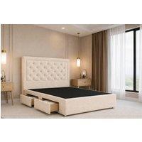 Nexus Mattresses Ltd Tuscany Teddy Divan Bed Base 4 Drawers - 54 Headboard in Cream | Size: Super King