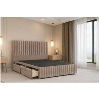 Nexus Mattresses Ltd Verona Plush Divan Bed Base 4 Drawers - 12 Footboard & 54 Headboard in Bronze | Size: Super King