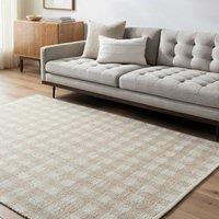 Livabliss Mardin-Hand Woven Tan Ivory Wool Cottage Living Bedroom Rug in Beige | Size: 150 cm x 230 cm