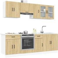 Berkfield Home 8 Piece Kitchen Cabinet Set Kalmar Sonoma Oak Engineered Wood in Brown