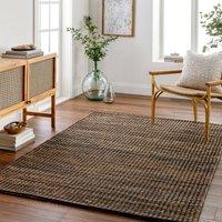 Livabliss Priya-Hand Woven Black Tan Off-White Jute Wool Modern Living Rug in Brown | Size: 185 cm x 275 cm