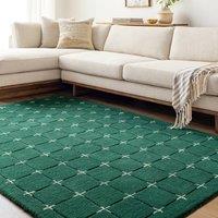 Livabliss Brook-Hand Tufted Green Red Grey Wool Modern Living Bedroom Rug | Size: 185 cm x 275 cm