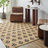Livabliss Fiorina-Hand Woven Beige Ivory Charcoal Jute Wool Modern Living Rug in Grey | Size: 150 cm x 230 cm
