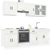 Berkfield Home 8 Piece Kitchen Cabinet Set Kalmar High Gloss White Engineered Wood