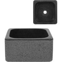 Berkfield Home Sink 30x30x15 cm Riverstone Black | Size: 30 x 30 x 15 cm