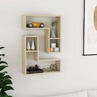 Berkfield Home Wall Shelf 2 pcs Sonoma Oak 50x15x50 cm Engineered Wood in Brown | Size: 50 x 15 x 50 cm