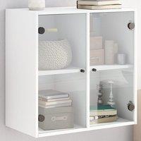 Berkfield Home Wall Cabinet with Glass Doors White 68x37x68.5 cm