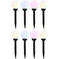 Berkfield Home Outdoor Solar Lamps 8 pcs LED Spherical 15 cm RGB in White