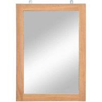 Berkfield Home Wall Mirror Solid Teak 50x70 cm in Brown