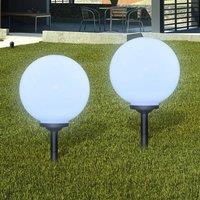 Berkfield Home Outdoor Pathway Lamps 2 pcs LED 30 cm with Ground Spike in White