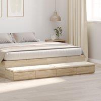 Berkfield Home Bed Drawers in Sonoma Oak 180x36.5x16.5 cm, Made of Engineered Wood in Brown | Size: 180x36.5x16.5 cm