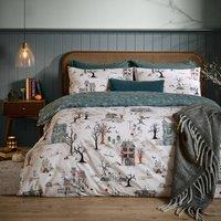 Furn Ghost Town Reversible Halloween Duvet Cover Set in White | Size: King