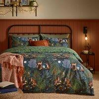 Furn Woodland Ritual Reversible Duvet Cover Set in Navy | Size: King