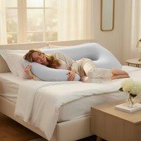 GAVENO CAVAILIA U Shaped Full Body Pillow in Light Grey