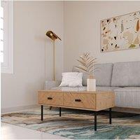Seconique Leon 2 Drawer Coffee Table in Natural