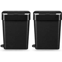 ProKleen 22L Black Sanitary Waste Bin with Foot Pedal x2 | Size: 2 Pack