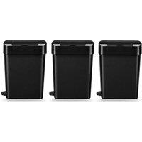 ProKleen 22L Black Sanitary Waste Bin with Foot Pedal x3 | Size: 3 Pack