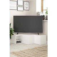 FWStyle 2 Drawer Corner TV Unit Modern Design Painted White Scratch Resistant