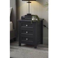 Julian Bowen Maine 3 Drawer Bedside Table in Black