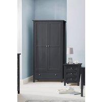 Julian Bowen Maine 2 Door 1 Drawer Wardrobe in Black