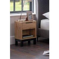 Julian Bowen Bali 1 Drawer Bedside Table in Light Oak