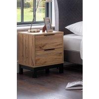 Julian Bowen Bali 2 Drawer Bedside Table in Light Oak