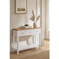 Home Discount Vida Designs Arlington 3 Drawer Console Table Storage Organizer in White