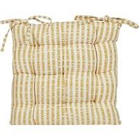 Dibor Vintage Yellow Striped Chair Seat Pad Garden Furniture Cushion L40cm x W40cm | Size: 40 cm x 40 cm