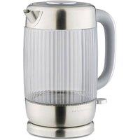 Morphy Richards Lantern Ribbed Glass Kettle in Grey | Size: Small