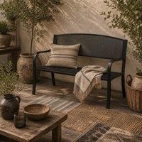 Wyld Haus Zirila 2 Seater Steel Outdoor Bench Black