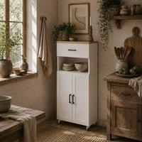 Wyld Haus Yoelna 130cm White Nordic Sideboard 1 Drawer 2 Doors Open Counter