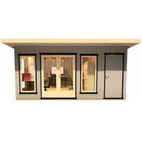 Shires Cali 16x12 Feet Pent 1 Garden Office - OSB/MDF - L456xW509.4xH246.1 cm in Light Brown