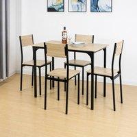 SPOT ON DEALZ Dining Table & 4 Chairs Set Compact Modern Kitchen Furniture in Black