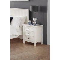 Julian Bowen Maine 3 Drawer Bedside Table in Off-White
