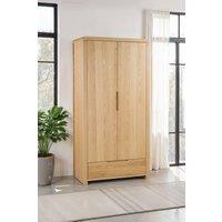 Julian Bowen Curve 2 Door 1 Drawer Wardrobe in Light Oak