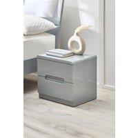 Julian Bowen Manhattan 2 Drawer Bedside Table in Grey