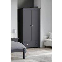 Julian Bowen Radley 2 Door 1 Drawer Wardrobe with Shelf in Black