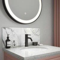 Splashback Carrera Marble Toughened Glass Bathroom s 250 x 500 x 4 mm in White
