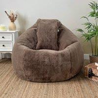 rucomfy Beanbags rucomfy Indoor Faux Fur Adults Bean Bag - Hygge Style Lounger Chair in Chocolate