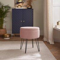 GFW Avery Velvet Storage Stool in Pink