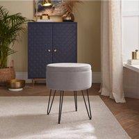GFW Avery Velvet Storage Stool in Grey