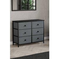 HD Designs Chorley 6 Drawer Chest Of Drawers Fabric Storage in Dark Grey