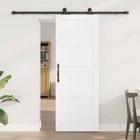 Berkfield Home Sliding Door with Hardware Set White 73.5x198.5 cm Solid Wood Pine