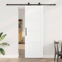 Berkfield Home Sliding Door with Hardware Set White 73.5x211 cm Solid Wood Pine