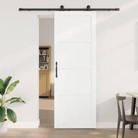 Berkfield Home Sliding Door with Hardware Set White 83x232 cm Solid Wood Pine